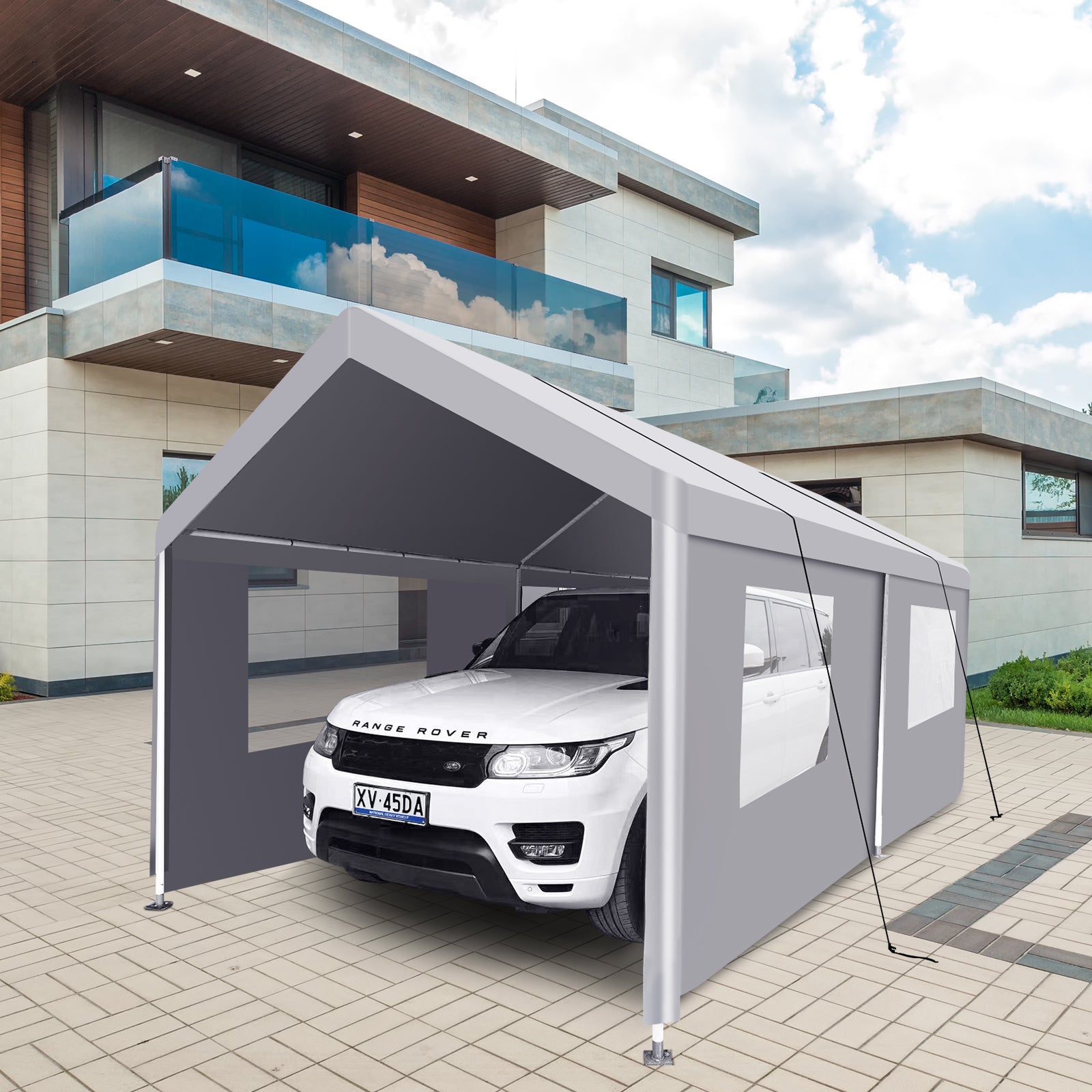 HAILSAVER HEAVY DUTY GARAGE TENT FOR GRAVEL PAD