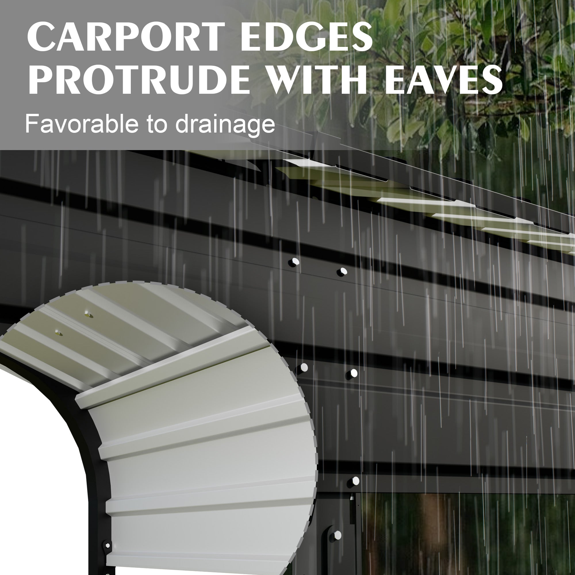 Carport 12x20 FT Heavy Duty Carport CanopyUpdated Frame Structure Galvanized Steel Roof and Enhanced BaseMetal dark Grey