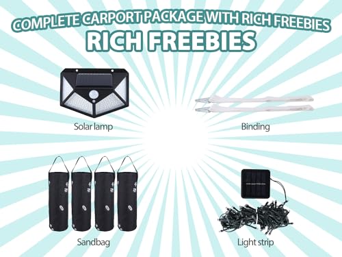 10 * 20 ultra large portable carport garage, adjustable from 9.5 feet to 11 feet, with detachable roof and side walls