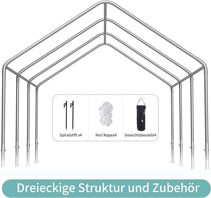10 * 20 ultra large portable carport garage, adjustable from 9.5 feet to 11 feet, with detachable roof and side walls