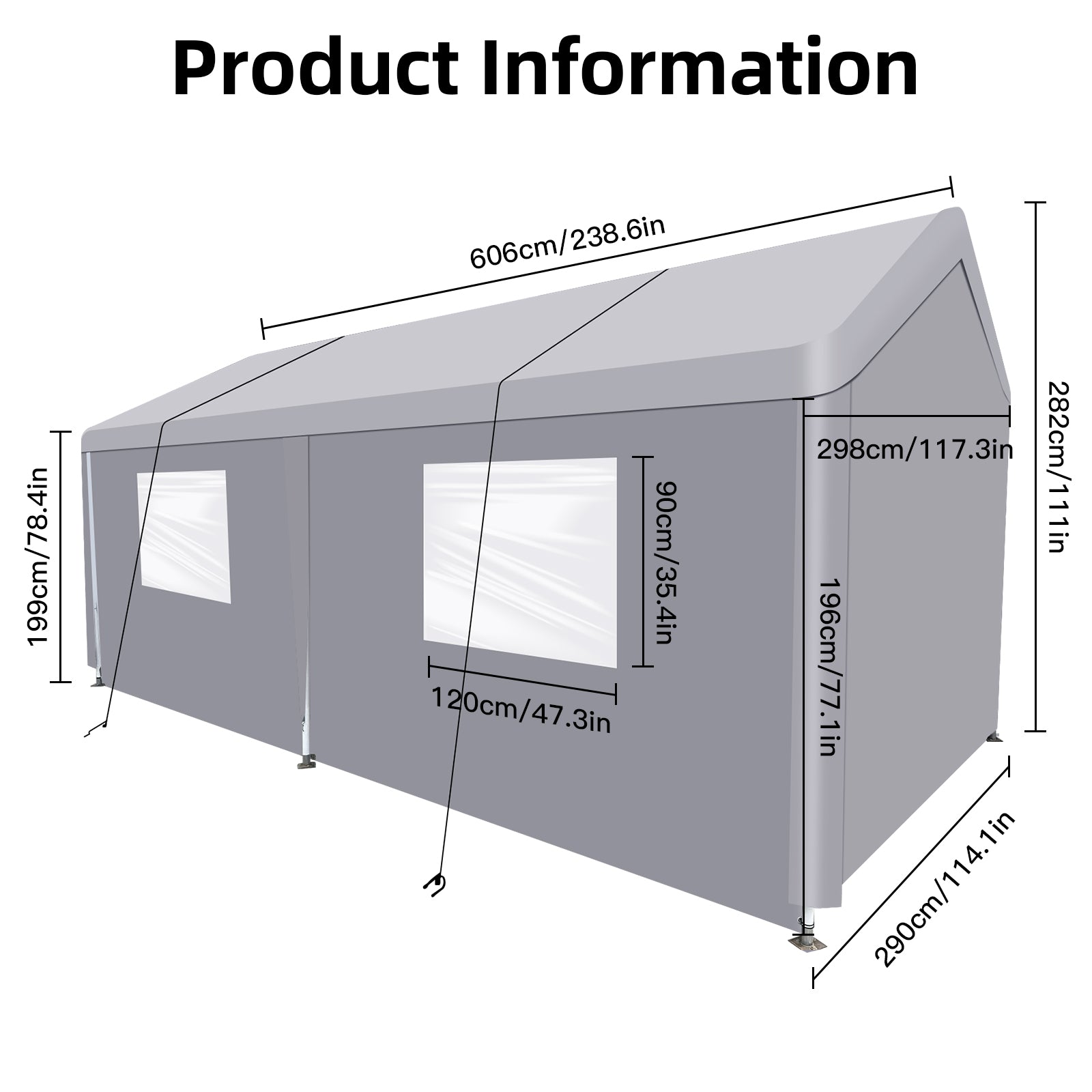 HAILSAVER HEAVY DUTY GARAGE TENT FOR GRAVEL PAD