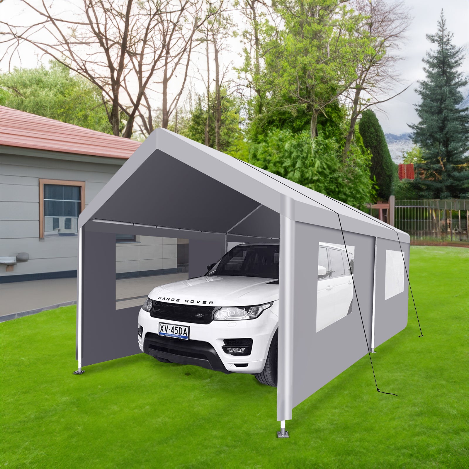 HAILSAVER HEAVY DUTY GARAGE TENT FOR GRAVEL PAD